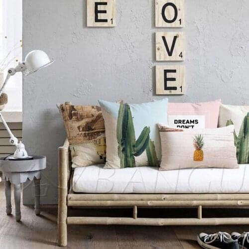 Car Cactus Pineapple Pillow Cover Christmas Linen Pillow Cushion Cover Plant Pillow Case Home Decorative Throw Pillows sofa