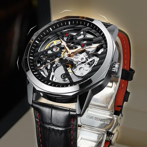 HAIQIN Skeleton Watches Mechanical Automatic Watch Men Tourbillon Sport Clock Casual Business Man Wrist Watch Relojes Hombre NEW