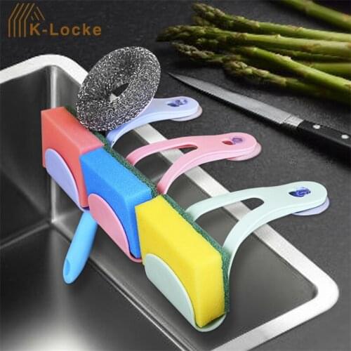Kitchen Sponge Drain Holder Creative Suction Sponge Hanging Bag Drain Basket Storage Rack Wash Cloth Or Toilet Soap Shelf