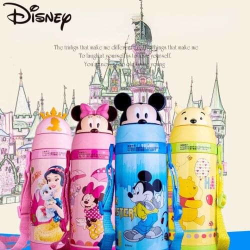 Disney kids stainless steel thermos with pipette water bottle for boys and girls cartoon drop proof thermos bottles