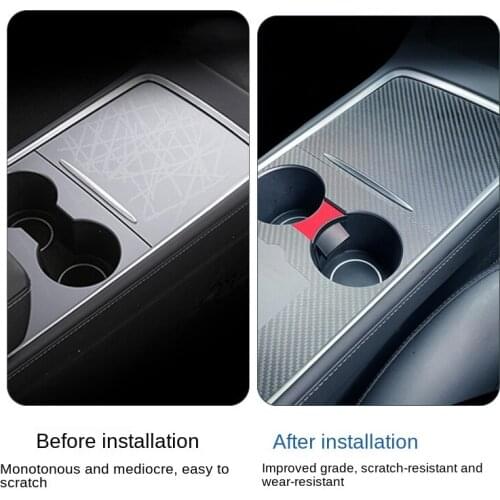 For Tesla Model 3 Y Carbon Fiber Central Control Panel Protective Film Anti-scratch Accessories