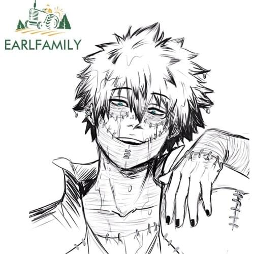 EARLFAMILY 13cm x 11cm for Dabi Funny Car Styling Windows Laptop Wall Decal Vinyl Anime Car Accessories Home VAN RV Decor