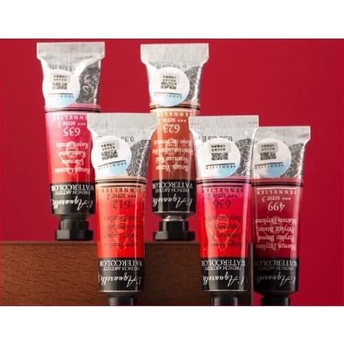 French original imported Sennelier artist watercolor paint 10ml 21ml half pan full block red purple series