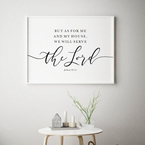 Canvas Painting The Lord Joshua 2415 Bible Verse Posters And Print Art Farmhouse Christian Decor Scripture Quote On The Wall