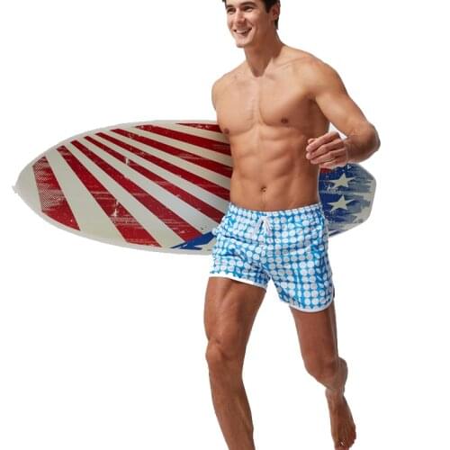 Summer Swimwear Mens Beach Board Shorts Polyester Quick Dry Swimming Trunks Mesh LIner Male Sports Running Surfing Swimsuits