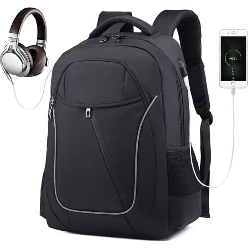 17 inch Laptop Bags Large Business Men Oxford Backpack USB Charger Port School Backpacks Large Travel Shoulder Bag