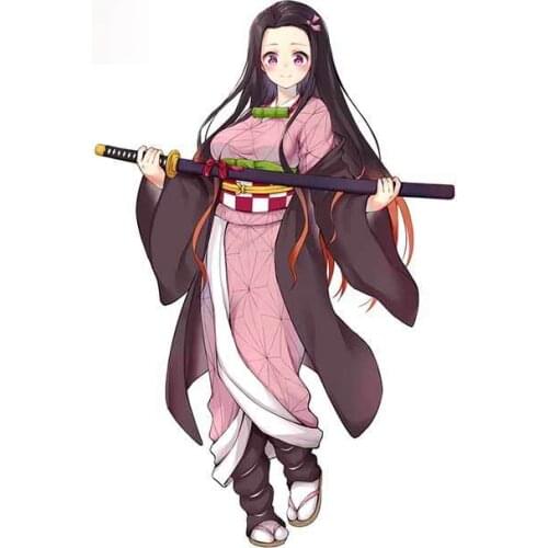 Personality Demon Slayer Kamado Nezuko Waterproof Car Bumper Window Stickers Accessories Car Decals Decoration Apply To Car Door