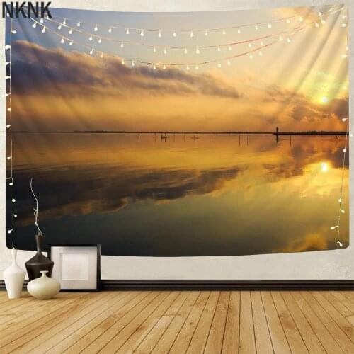 NKNK Sunset Tapestry Cloud Tenture Mandala Ocean Home Tapestrys Landscape Wall Rugs Decor Boho decor Pattern Funny New