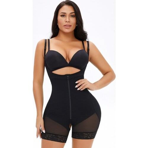 S-6XL New Suspender One-piece Belly and Hip Lifting Tight Bodysuits Woman Large Breasted Zipper Slimming Body Shaping Clothes
