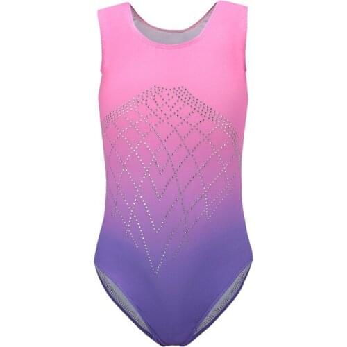 Practice Clothes Dance Clothes Gradient Color Body Suit Ballet Gymnastics Suit Sleeveless Diamond Highlights Dance