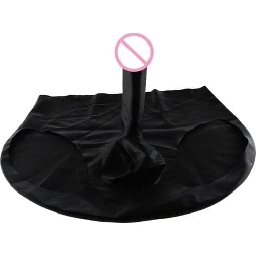 Sexy Latex Panty with Penis Sheath Sex Toys for Couples Bondage Restraints Extender Penis Sleeve Black adult sex games