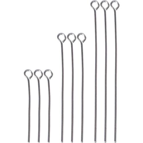 100Pcs/Lot Stainless Steel Eye Head Pins For DIY Jewelry Findings Tassel Earrings Beading Headpins Making