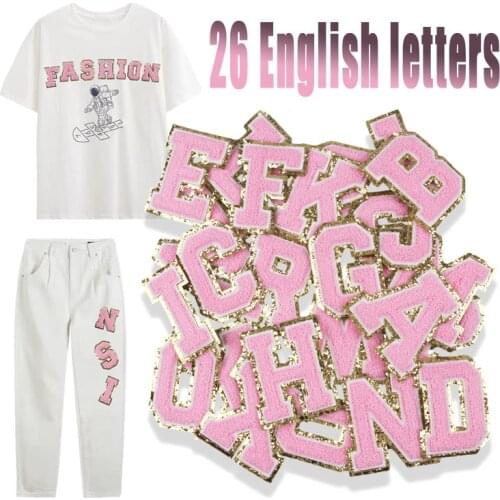 Cute Pink Iron on Letters Iron-on Transfers for Clothing Fusible Patch Iron on Transfer Embroidered Patches Sewing Patterns