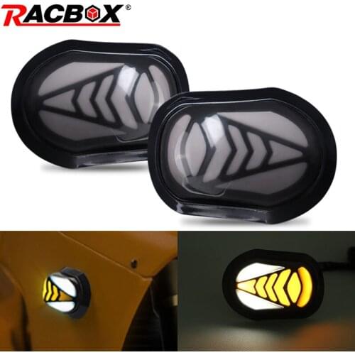 Motorcycle Turn Signal Light Indicator Embedded Water Flowing Signal Lamp White DRL Yellow Lights For Honda 12V