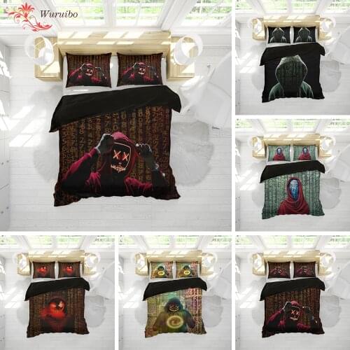 Horror Bedding Set Cool Abstract Duvet Cover Set Bed Covers Bedspread King Single Size Winter Bedclothes Boy Kids Christmas Gift