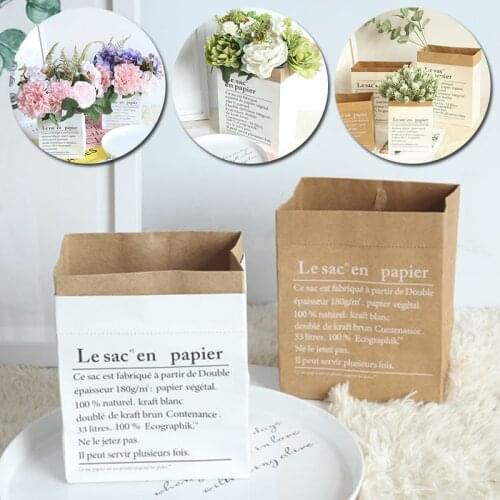 Multi Kraft Paper Plant vase Desktop Flower pot Double-Layer Flower Vase Storage Paper Bag Thickened Decorative Storage Bag