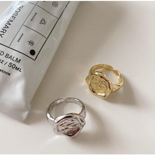 MOREDEAR Vintage Irregular Texture Pattern Stainless Steel Ring