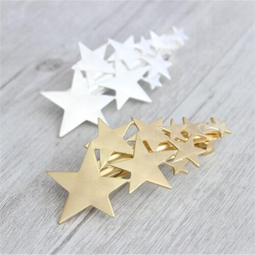 Women Special store fashion gold alloy star shape barretes hair jewelry