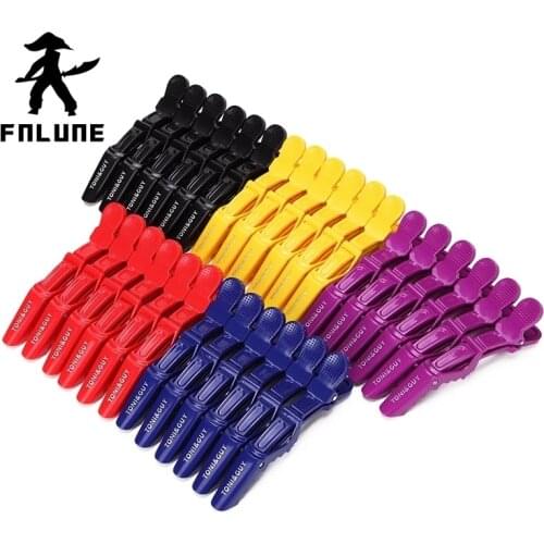 FnLune 6pcs Plastic Hair Clip Hairdressing Clamps Claw Hair Section Clips Grip Cutting Barbers Salon Hair Styling Accessories