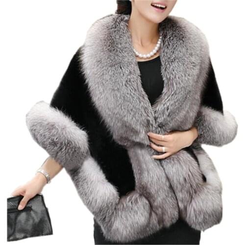 2018 Winter Leather Grass Fox Fur Mink Rabbit Fur Poncho Cape Bridal Wedding Dress Shawl Cape Women Vest Fur Coat
