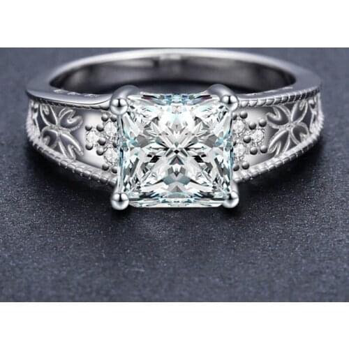 SODROV Hot 925 Sterling Silver Fine Jewelry Bague White Spinel Flower Wedding Rings for Women Girl Party Gift Silver 925