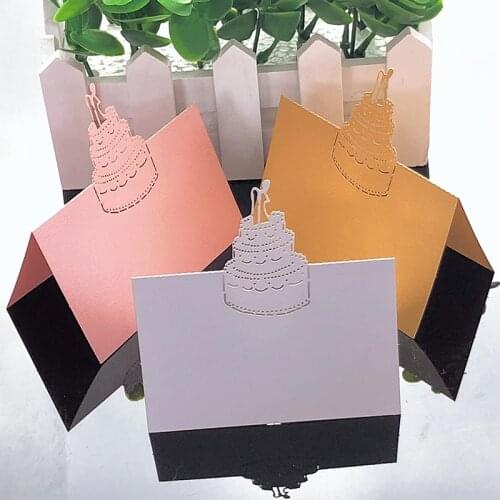 10Colors 50pcs Cake Laser Cut Table Name Place Cards Favor Message Setting Card Baby Shower Wedding Birthday Party Supplies