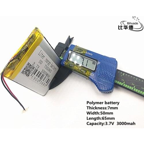 10pcs/lot Good Qulity 3.7V,3000mAH,705070 Polymer lithium ion / Li-ion battery for TOY,POWER BANK,GPS,mp3,mp4
