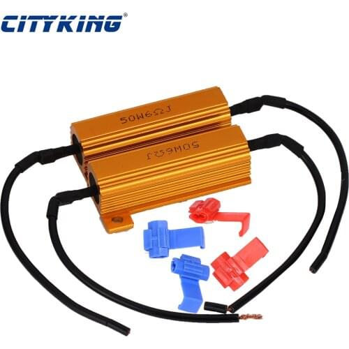 2 x Led 50W 6ohm Load Resistor Fix Errors Turn Signal Bulb Brake Hyper Flash Blink Blinker Error For Auto Car LED Lamp