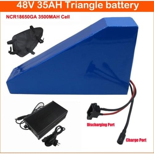 2000W 48V 35AH triangle bateria 48 V Lithium ion battery Pack for Electric bike batteries Use GA 3500MAH Cell 50A BMS 5A Charger