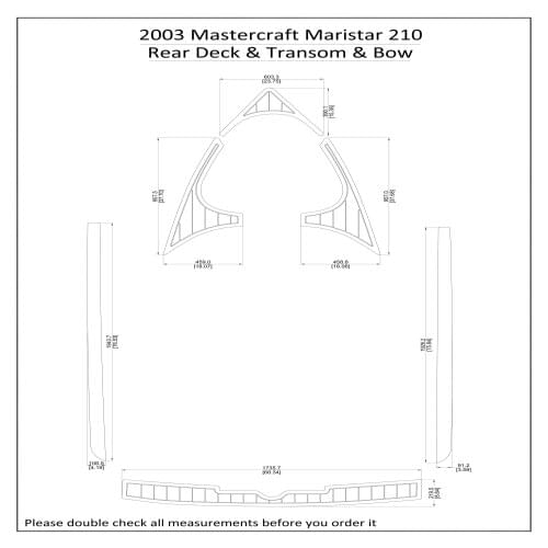 2003 Mastercraft Maristar 210 Rear Deck & Transom & Bow Boat EVA Teak Decking