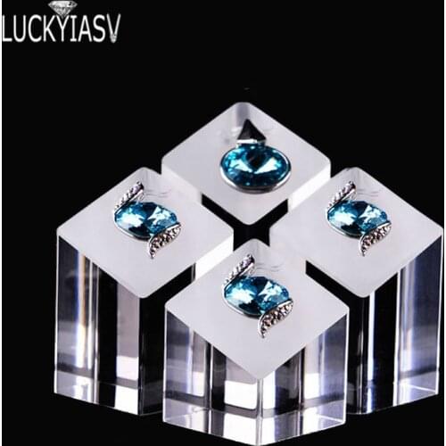 4 pcs/set Acrylic Transparent Earrings Ring Pendant Display Stand Jewelry Storage Display Props Counter Window Display Showcase