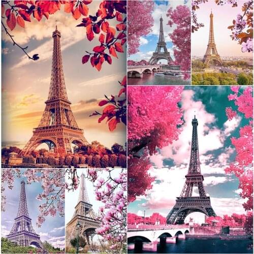 Diamond Painting Landscape Paris Tower Full Drill Mosaic Handmade Cross Stitch Kit 5DDIY Art Picture Embroidery Home Decor Mural