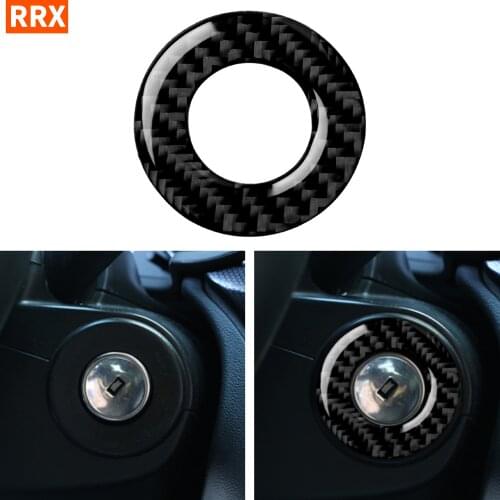 Car Carbon Fiber Ignition Key Ring Sticker Start Switch Hole Frame Cover For Chevrolet Cruze 2009-2015 Vehicle Auto Accessories