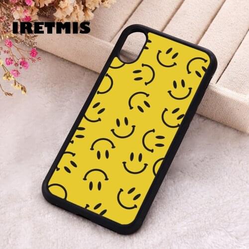 Iretmis 5 5S SE 2020 Phone Cover Case for iPhone 6 6S 7 8 Plus X Xs XR 11 12 Mini Pro Max Silicone Smiley Face
