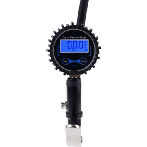 Digital Tire Inflator with Pressure Gauge and Back Night LED Light - Heavy Duty Auto Air Inflating Gun with 4 Valve