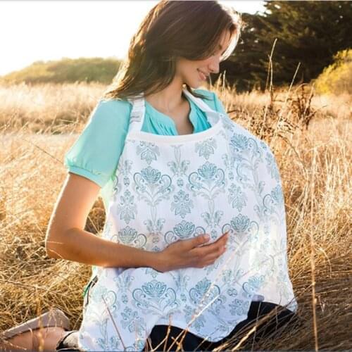 100%Cotton Breathable Breastfeeding Cover Baby Infant Adjustable Privacy Apron Outdoors Feeding Baby Nursing Cloth Nursing Cover