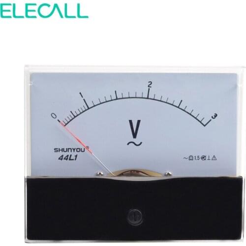ELECALL 44L1 3V Measuring Range AC 0-3V Rectangle Analog Panel Volt Meter Gauge Class 1.5 Accuracy