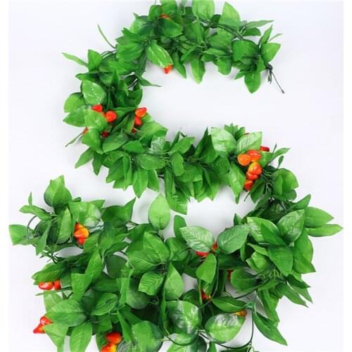 Artificial Blueberry Lemon Vine Hanging Flowers For Wall Decoration Rattan Fake Fruit Leaves Garland Wedding Home Decor