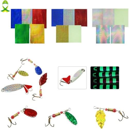 JSM 5 pcs/lot Laser Holographic colorful 3d stickers lure For Metal Hard Baits Sticker buzzbait and spninner fishing tackle