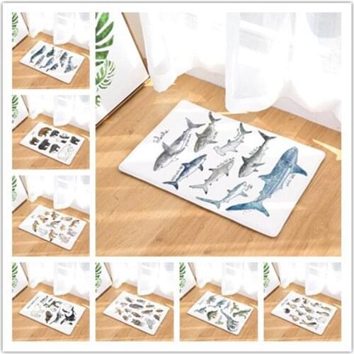 Animal Collection Patterns Non Slip Shower Mat Bathroom Carpet Bath Mat Rugs Home Decoration Floor Mat Kitchen Mat