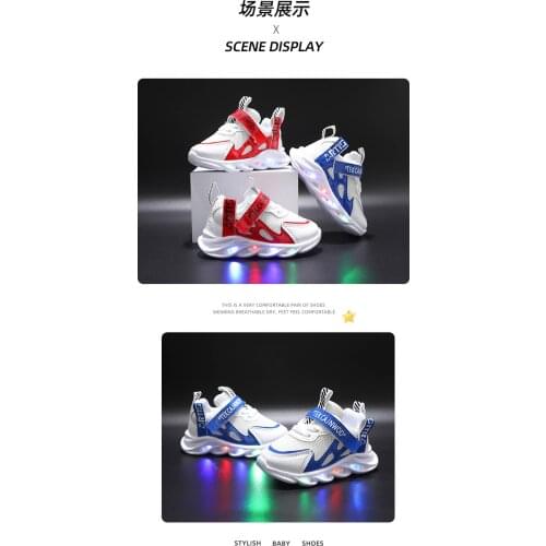 New Style LED Light Shoes For Boys And Girls 1-6 Years Old Mesh Breathable Luminous Casual Sports And Running Sneakers