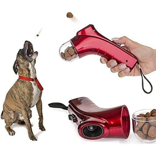 Dog Treat Food Dispenser Launcher Gun Portable Snack Mini Feeder Pet Accessories Interactive Training Tools Supplies for Dogs