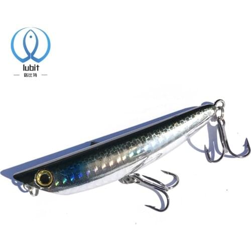 Lubit popkey 80 popper pencil 9g 8cm Fishing Lure With Hook Tackle Wobblers Fish Artificial Hard Lures topwater bait pencil