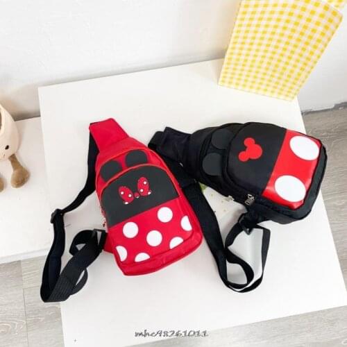 Disney Hot Cute Colorful Children Waist Packs Kids Mickey Mouse Minnie Fashion Packs Boy Girl Money Crossbody Chest Belt Bag