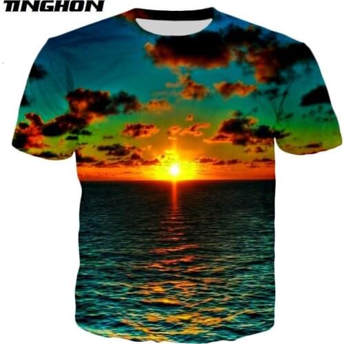 XS-7XL Natural Scenery Beautiful Ocean Men T Shirt 3D Print T Shirt Men Wholesale Clothing Harajuku Streetwear Tops 04