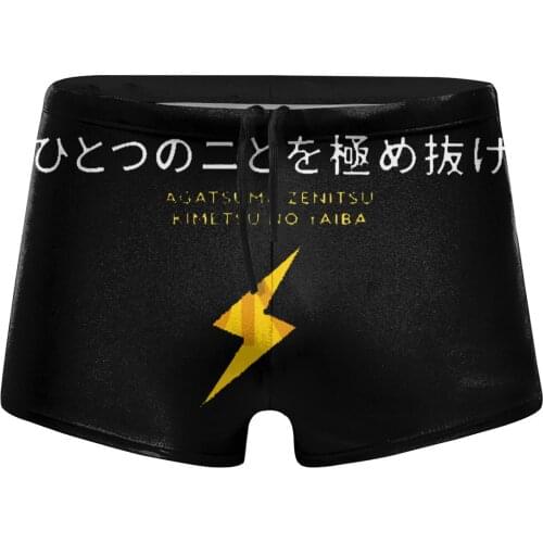 Men Anime Harajuku beach swimming trunks Kisatsutai Zenitsu (2) Swimsuit Boy for the sea Pool