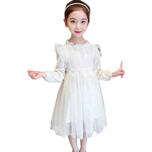 Girl Princess Dresses Floral Pattern Girls Party Dress Spring Autumn Kids Dress Casual Childrens Clothing 6 8 10 12 14