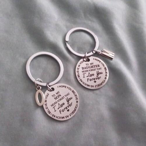 "To My Son/Daughter I Love You Forever"Encourage Gift Keychain Best "Father Mother Idea for Son/Daughter" Stocking Stuff Gifts