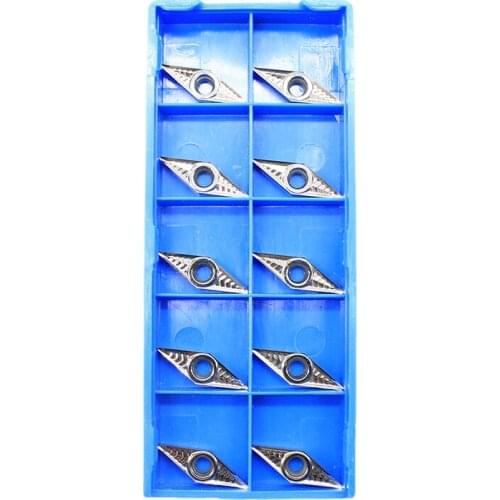 10PCS VBGT110304 AK H01 CNC Boring Turning Lathe Cutting Aluminum Copper Processing Carbide Inserts VBGT110304 Turning Tools