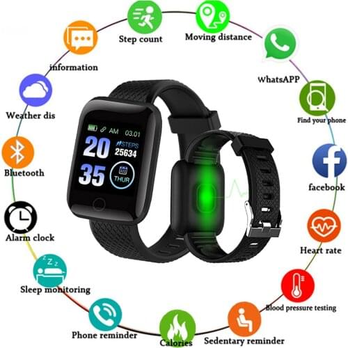 116 Plus SmartWatch Heart Rate Bluetooth Smart Watch Wristband Men Women D13 Sports Watch For Android Apple Phone Pk iwo 8 b57